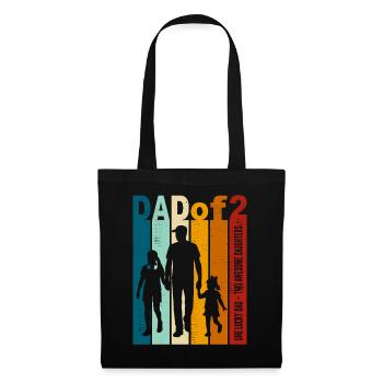 Papa & Töchter Geschenk Vintage Design Vatertag - Stoffbeutel - Schwarz - Vorne