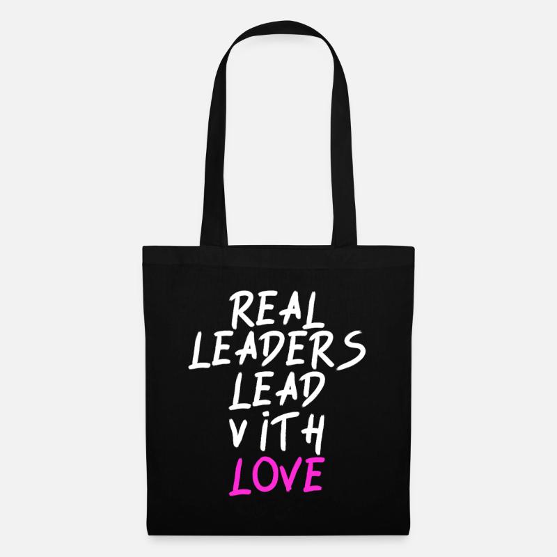 Real Leaders Lead With Love - Stoffbeutel - Schwarz