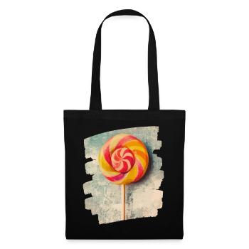 Sucette sucette bonbons bonbons - Sac en tissu - noir - Devant