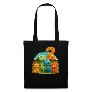 Dinosaur Birthday Kids 2 Years Gift - Tote Bag - black - Front