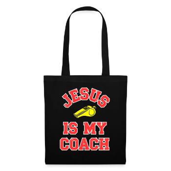 Jésus en tant que coach Conception de motivation - Sac en tissu - noir - Devant