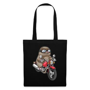 Moto taupe - Sac en tissu - noir - Devant
