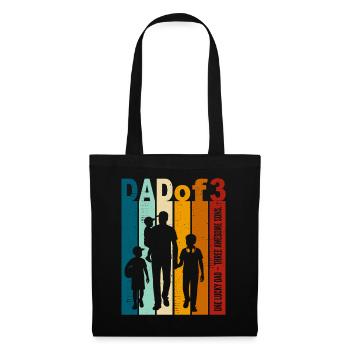 Papa & 3 Söhne Geschenk Design zum Vatertag - Stoffbeutel - Schwarz - Vorne