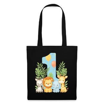 Jungle Animals Children's Birthday 1 Year Gift - Tote Bag - black - Front