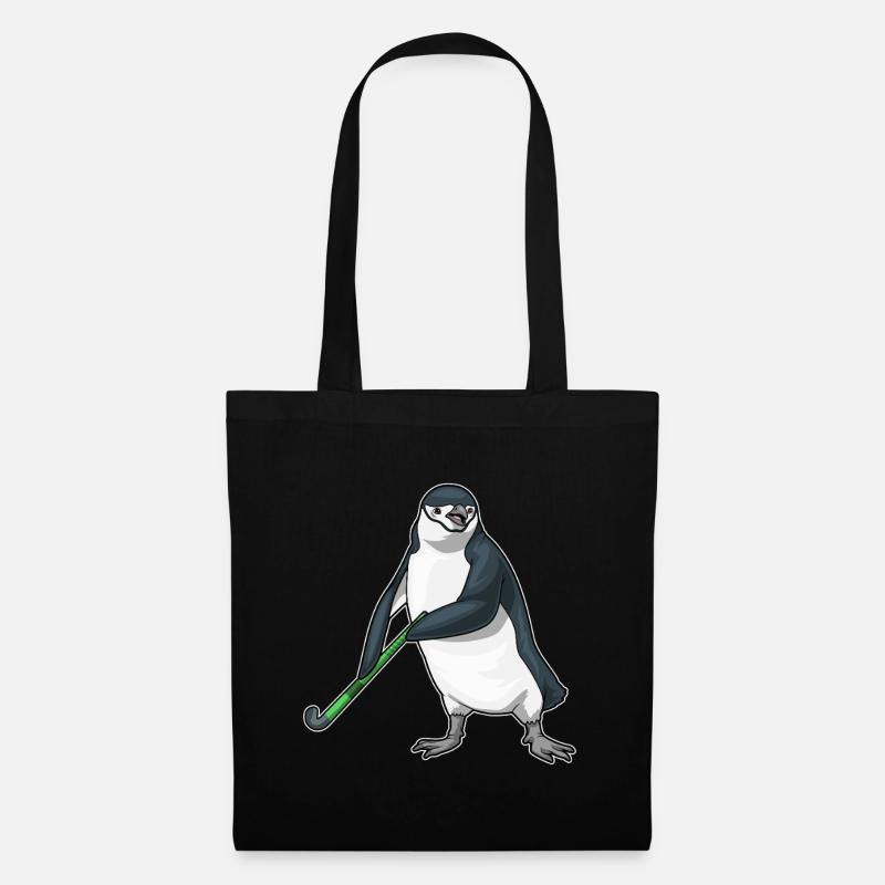 Pinguin Feldhockey Hockeyschläger - Stoffbeutel - Schwarz