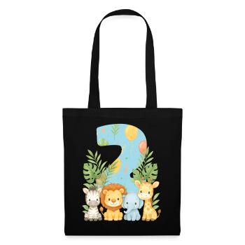 Jungle Animals Children's Birthday 2 Year Gift - Tote Bag - black - Front