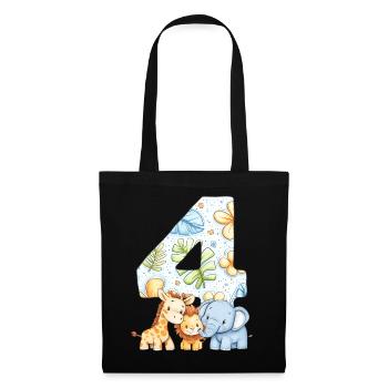 Jungle Animals Kids 4 Year Birthday Gift - Tote Bag - black - Front