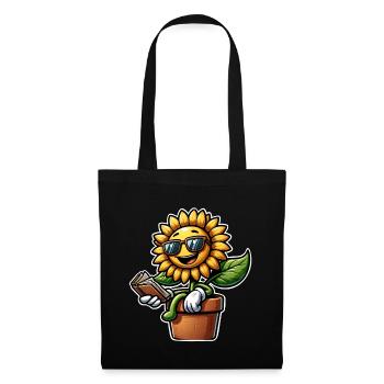 Lecture de livre de tournesol - Sac en tissu - noir - Devant