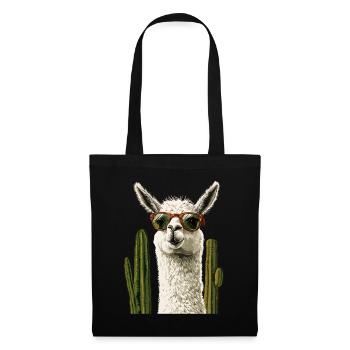 Lustiges Lama Alpaka Llama Tier Geschenk - Stoffbeutel - Schwarz - Vorne