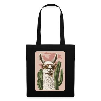 Lama drôle Alpaga Lama Lama Animal Cadeau - Sac en tissu - noir - Devant