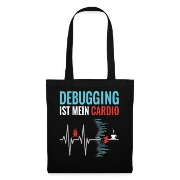 Debugging is my cardio - programmer nerd - Tote Bag - black - Front