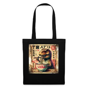 Ramen T Rex Dinosaur Grunge Poster Style - Tote Bag - black - Front