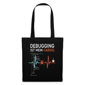Debugging is my cardio - computer nerd - Tote Bag - black - Front