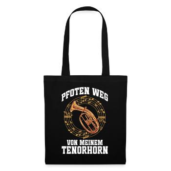 Pfoten weg von meinem Tenorhorn für Tenorhornisten - Stoffbeutel - Schwarz - Vorne