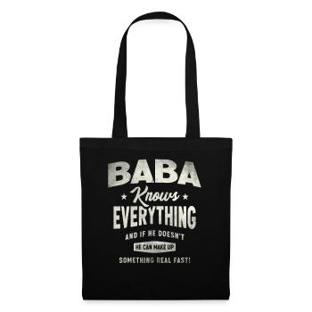 Baba Knows Everything Funny Grandpa Humor - Tote Bag - black - Front