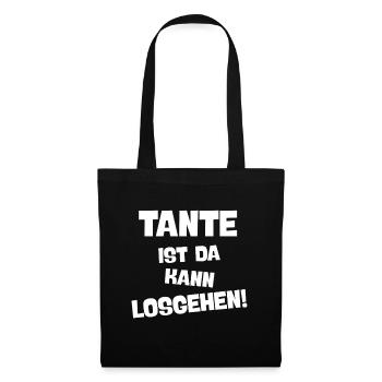 TANTE IST DA KANN LOSGEHEN die coole Tante - Stoffbeutel - Schwarz - Vorne