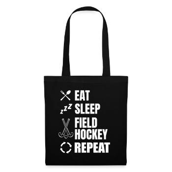 Manger dormir Hockey sur gazon Répéter - Sac en tissu - noir - Devant