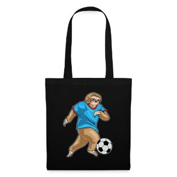 Faultier Fußballspieler Fußball - Stoffbeutel - Schwarz - Vorne