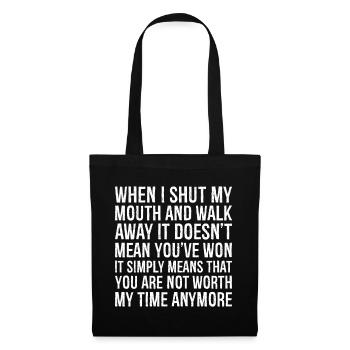 quand je ferme ma bouche et que je m’éloigne, ce n’est pas le cas - Sac en tissu - noir - Devant