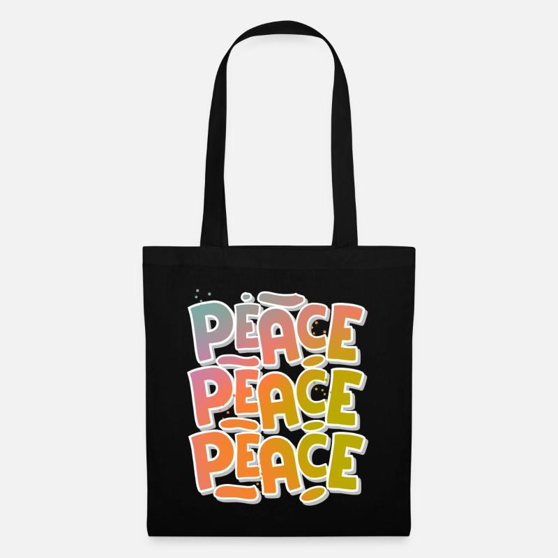 Peace Frieden - Stoffbeutel - Schwarz