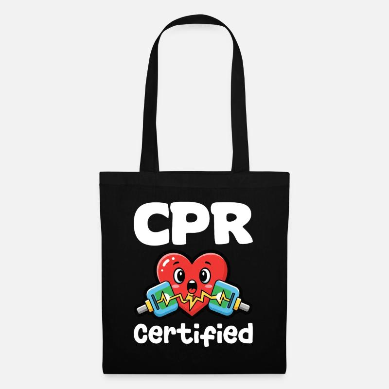 CPR ZERTIFIZIERT - GESCHENK FÜR KRANKENSCHWESTER - Stoffbeutel - Schwarz