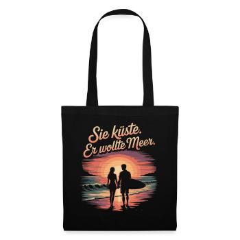 You Coast He Wanted Sea Beach Love Wave Surfer - Tote Bag - black - Front