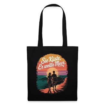 You Coast He Wanted Sea Beach Love Wave Surfer - Tote Bag - black - Front