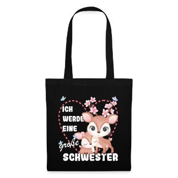 Nachwuchs Verkünden Ich Werde Große Schwester 2027 - Stoffbeutel - Schwarz - Vorne