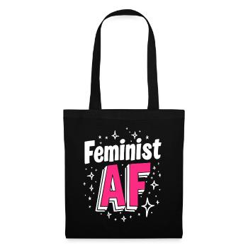 Féministe AF Déclaration Dicton - Sac en tissu - noir - Devant