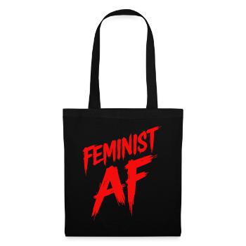 Féministe AF Déclaration Dicton - Sac en tissu - noir - Devant