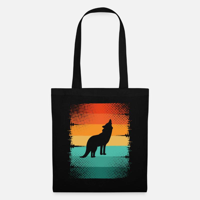 Wolf - Stoffbeutel - Schwarz