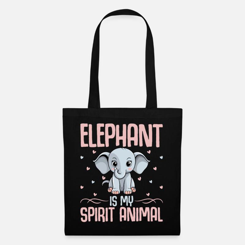 Elefant - Stoffbeutel - Schwarz