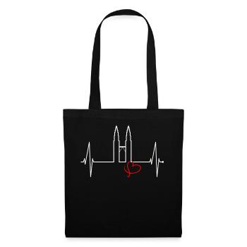 Kuala Lumpur Skyline Heartbeat Malaisie Amour KLCC - Sac en tissu - noir - Devant