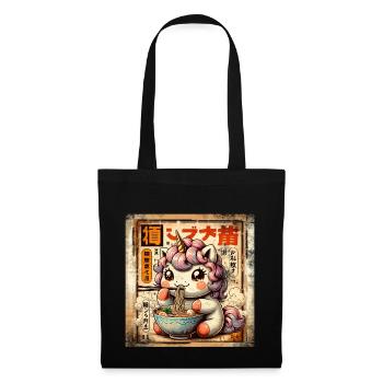 Ramen Unicorn Grunge Poster Style - Tote Bag - black - Front