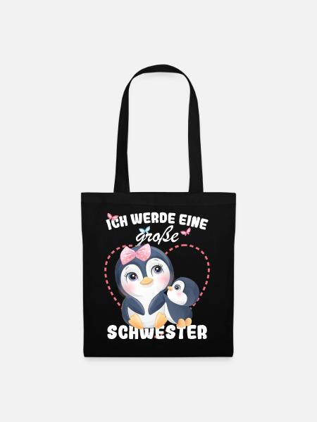 Nachwuchs Verkünden Ich Werde Große Schwester 2027 - Stoffbeutel - Schwarz
