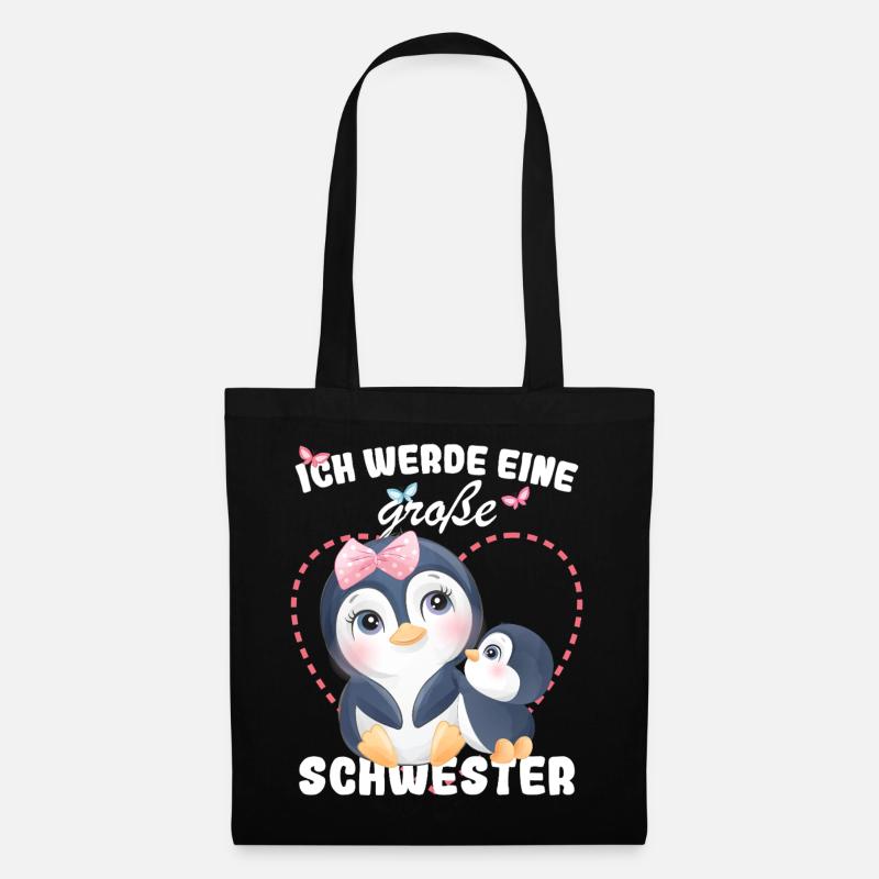 Nachwuchs Verkünden Ich Werde Große Schwester 2027 - Stoffbeutel - Schwarz