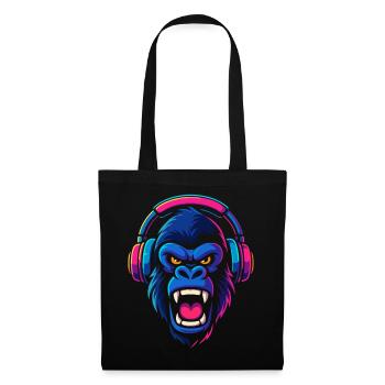 Neon Gorilla With Headphones - Tote Bag - black - Front