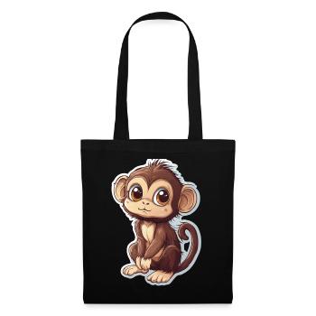 Singe Mignon Singe Cadeau pour les fans de Singe - Sac en tissu - noir - Devant