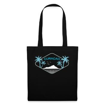 Insigne de rêve de l’île de Curaçao Logo des palmiers caribéens - Sac en tissu - noir - Devant