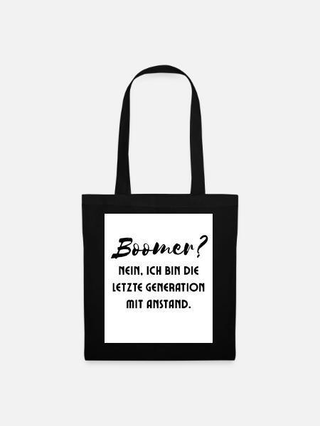 Generation mit Stil Spruch - Stoffbeutel - Schwarz