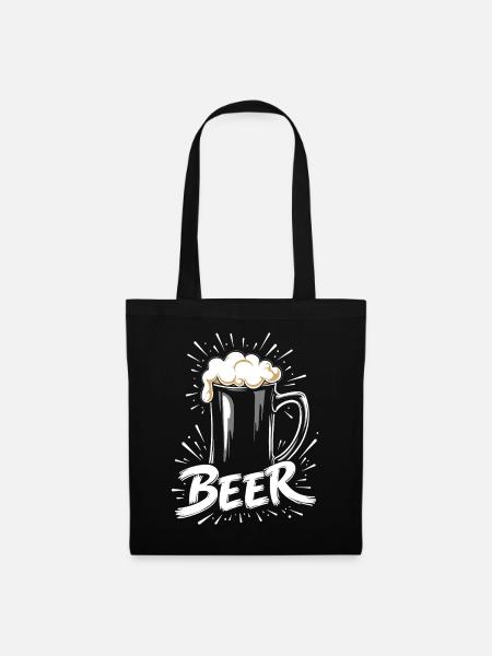 Bier Krug - Stoffbeutel - Schwarz