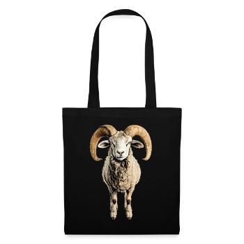 Widder Mufflon Aries Wilde Schafe Männliches Schaf - Stoffbeutel - Schwarz - Vorne