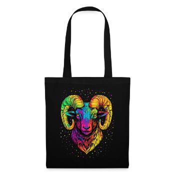 Widder Mufflon Aries Wilde Schafe Männliches Schaf - Stoffbeutel - Schwarz - Vorne