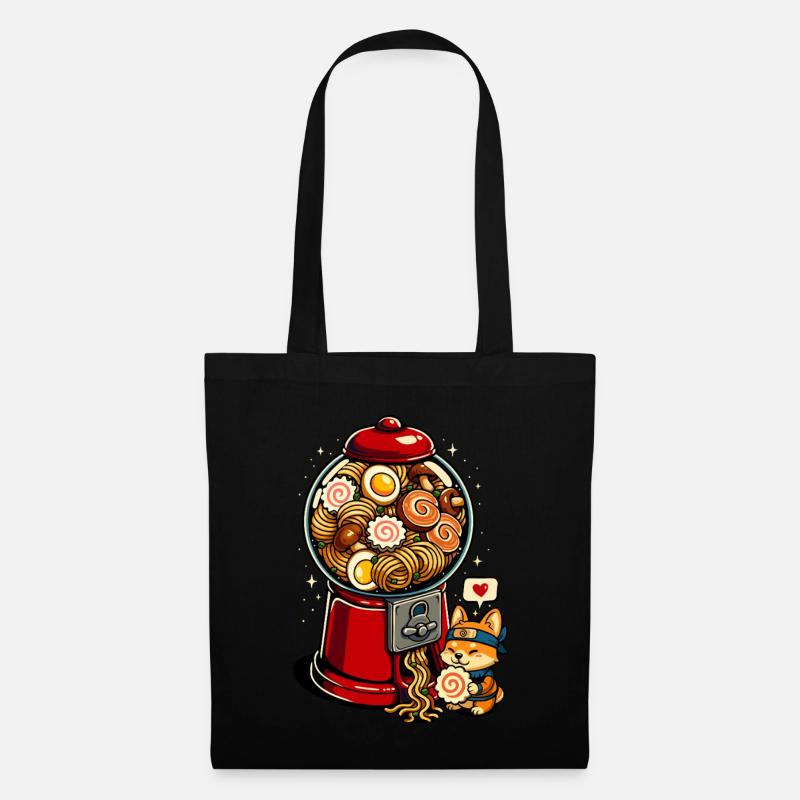 Gummibällchen Ramen Corgi - Stoffbeutel - Schwarz