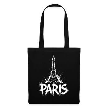 Tour Eiffel Pop Art Scène De Nuit - Sac en tissu - noir - Devant