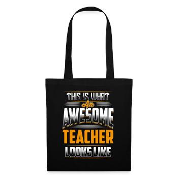 Awesome Teacher Human Collar Print - Tote Bag - black - Front