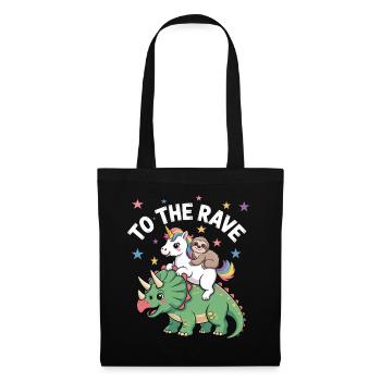 To The Rave EDM Unicorn Sloth Riding Dinosaur - Tote Bag - black - Front
