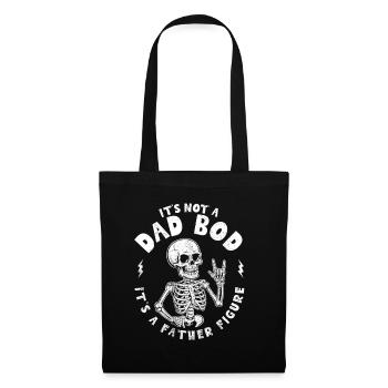 Humorvolles Skelett Papa Witz Design Papa Bod - Stoffbeutel - Schwarz - Vorne