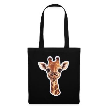 Giraffe - Stoffbeutel - Schwarz - Vorne