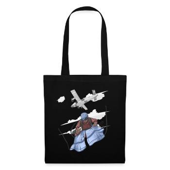 Aerial Skydive Pilot Illustration - Tote Bag - black - Front